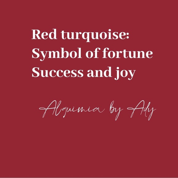 Red Turquoise and Vermeil gold delicate pendant necklace/success and joy - Picture 3 of 5